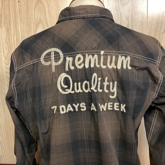 BKE Vintage 67 Mens snap button shirt Quality Goods size large - Picture 6 of 10